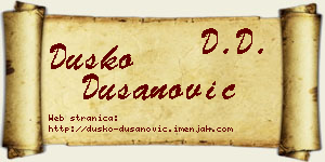 Duško Dušanović vizit kartica
